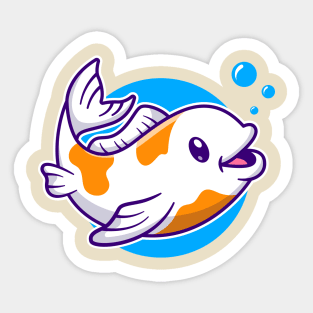 Cute Koi Fish Swimming Cartoon Sticker